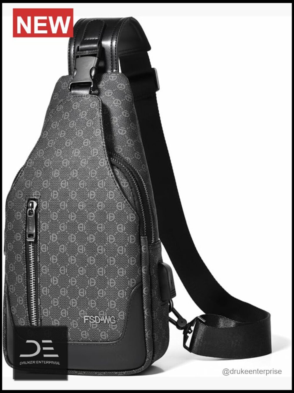 PU Leather Sling Backpack Crossbody Shoulder Bag Travel Hiking